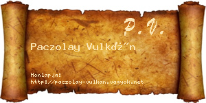 Paczolay Vulkán névjegykártya